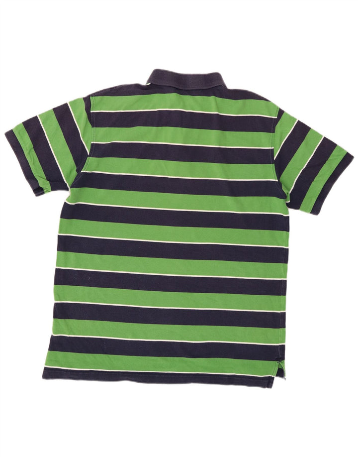 IZOD Polo para hombre de algodón a rayas verdes grandes
