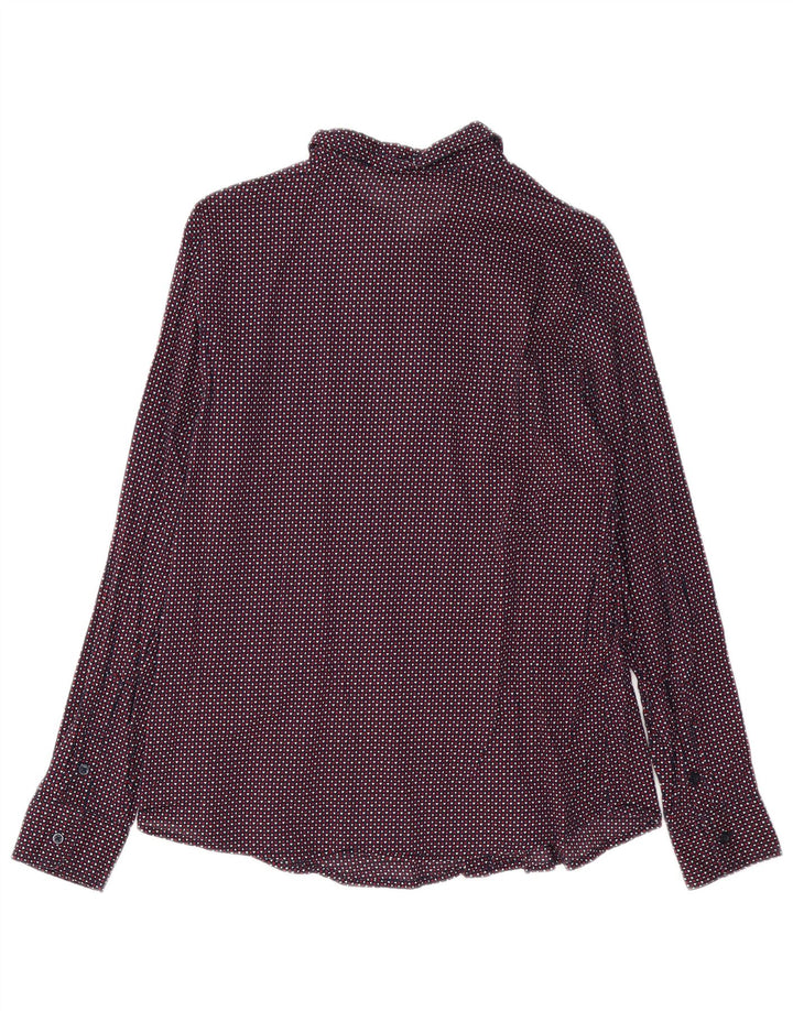 BENETTON Camisa con estampado abstracto para mujer UK 44 Mediana Algodón multicolor