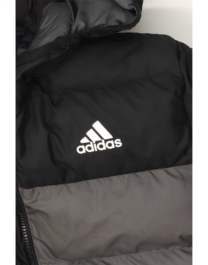 Adidas Chaqueta acolchada con capucha para niños 13-14 años, color gris