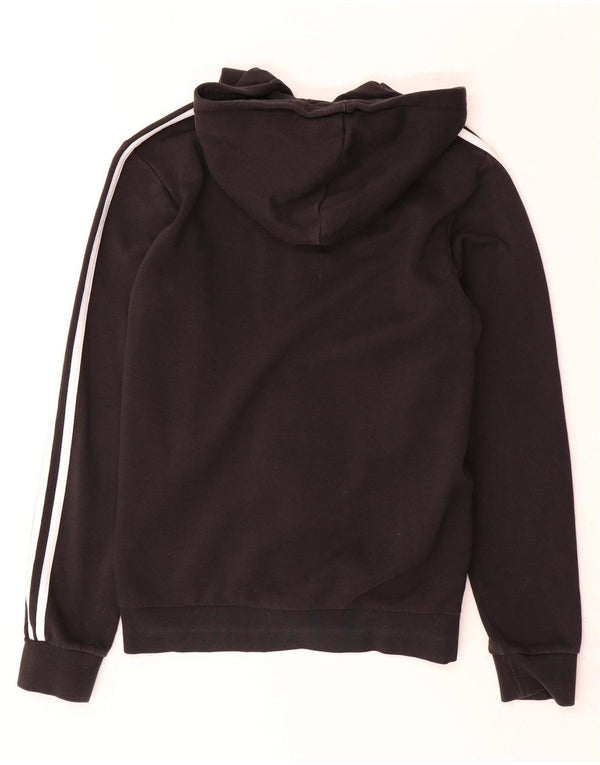 Adidas - Sudadera con capucha y cremallera para hombre, talla pequeña, algodón negro
