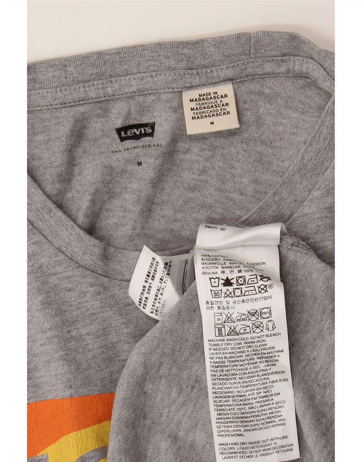 LEVI'S Camiseta gráfica para hombre Top de algodón moteado gris medio