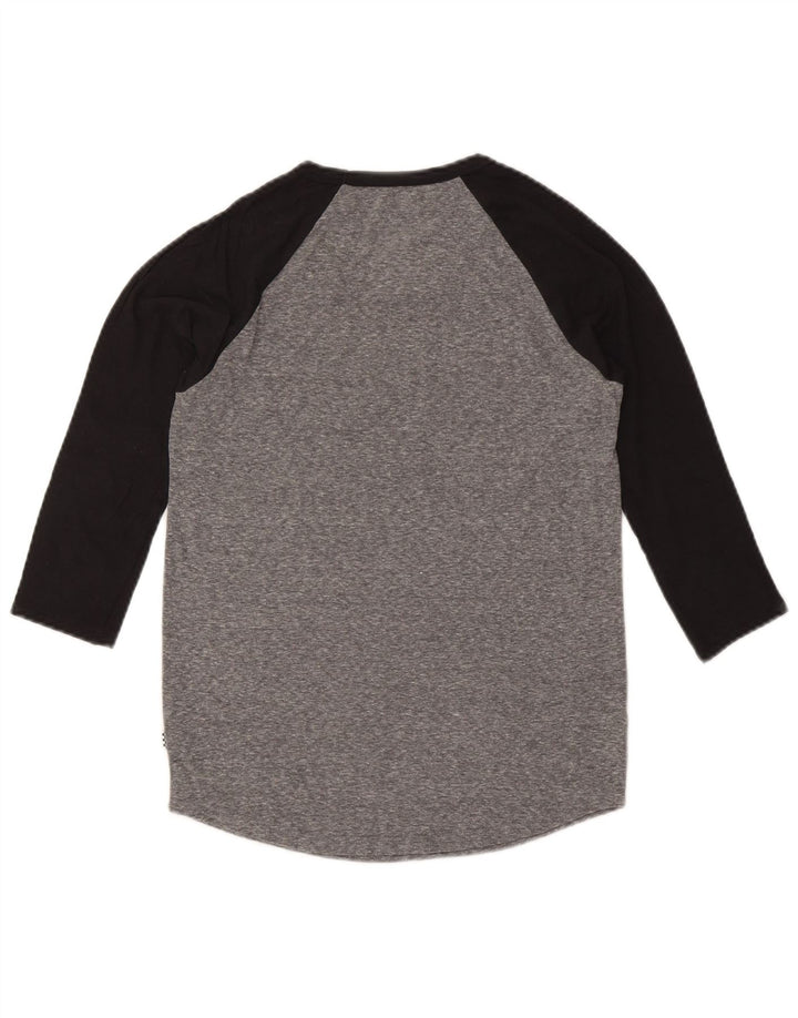VANS Top gráfico para mujer manga 3/4 UK 10 Small Grey Colourblock