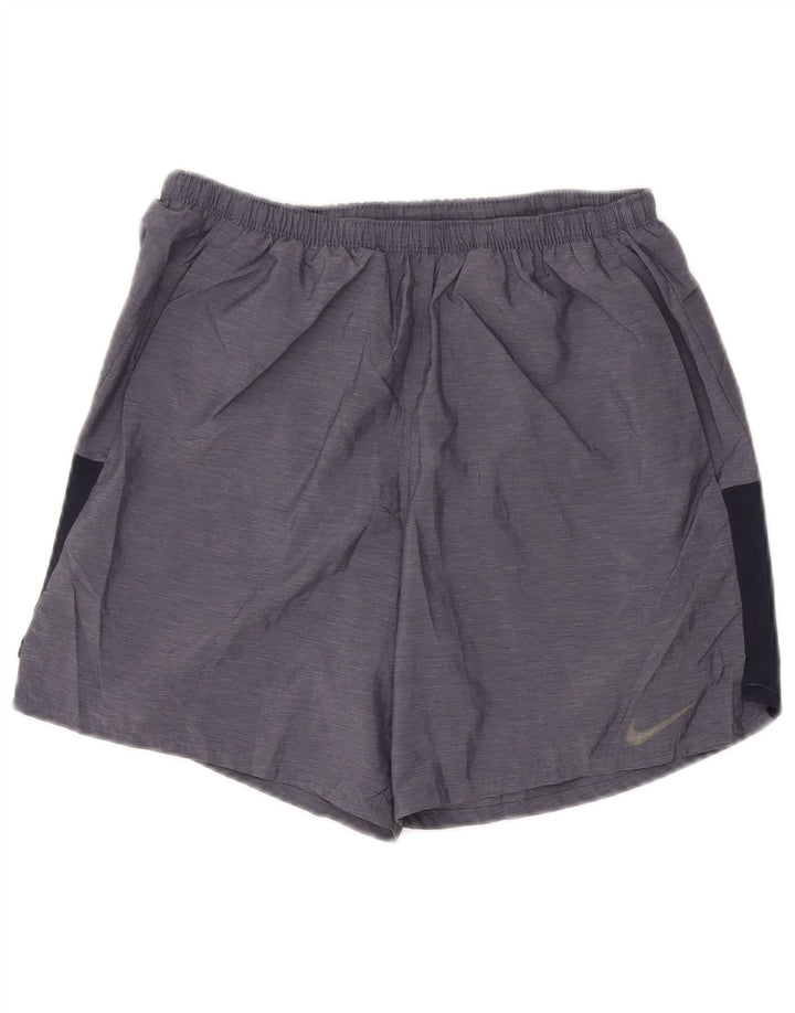 Pantalones cortos deportivos Nike Dri Fit para hombre Poliéster color block gris medio