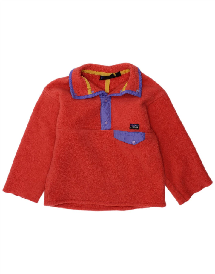 PATAGONIA Jersey Niña Polar Cuello Botón 7-8 Años Naranja Poliéster