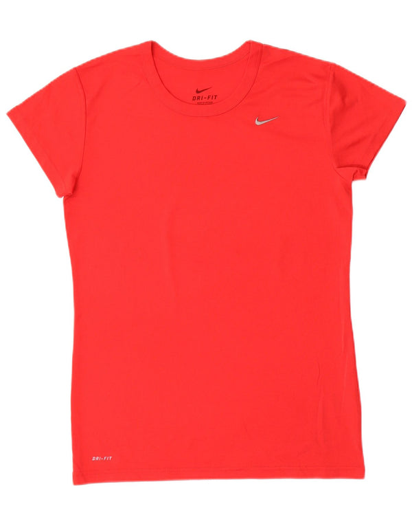 NIKE Camiseta Dri Fit para Mujer UK 12 Medium Rojo Poliéster