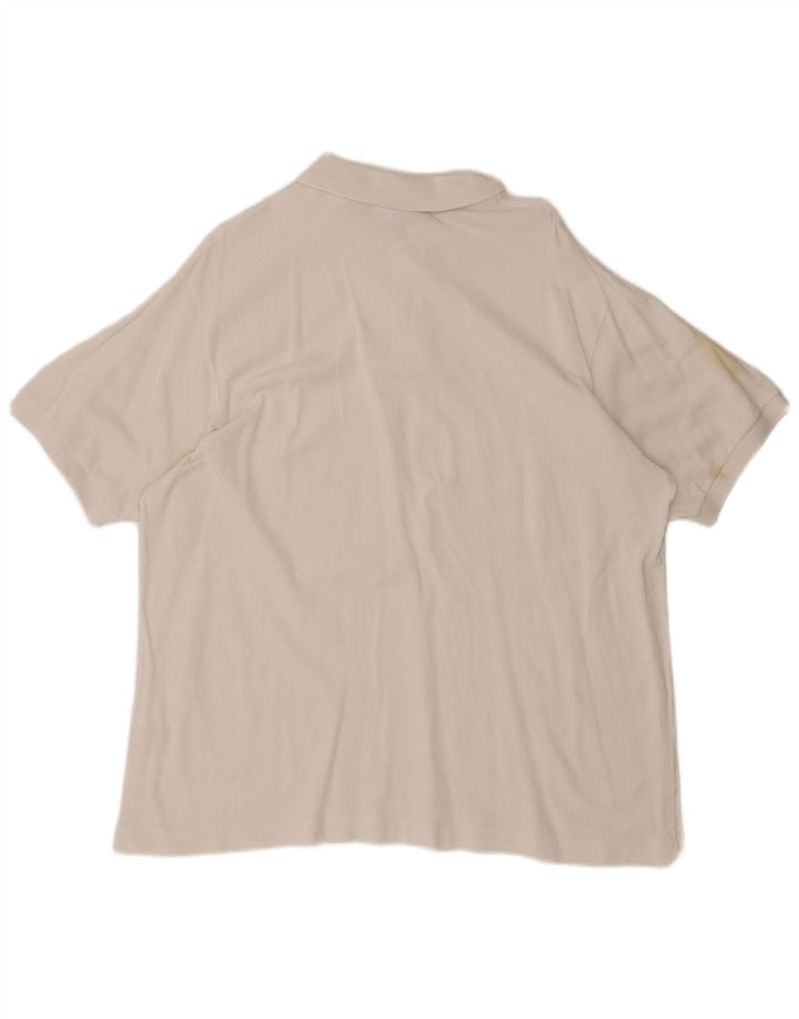 Polo Lacoste para hombre talla 7 2XL algodón blanco