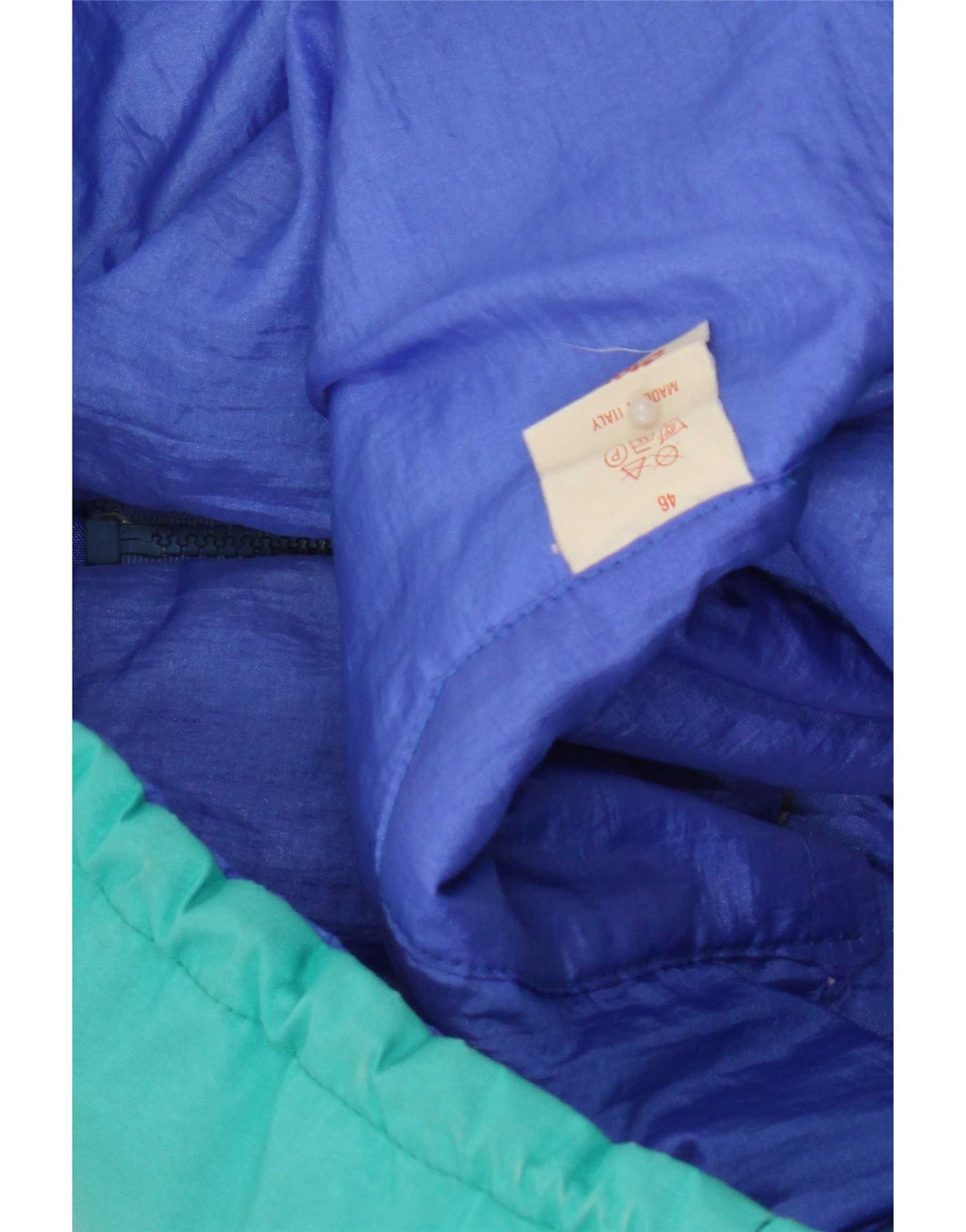Chaqueta de esquí vintage para hombre de gran tamaño con capucha IT 46 Small Green Colourblock