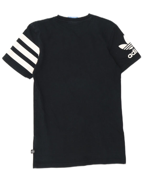 Adidas - Camiseta gráfica para hombre, talla pequeña, algodón negro