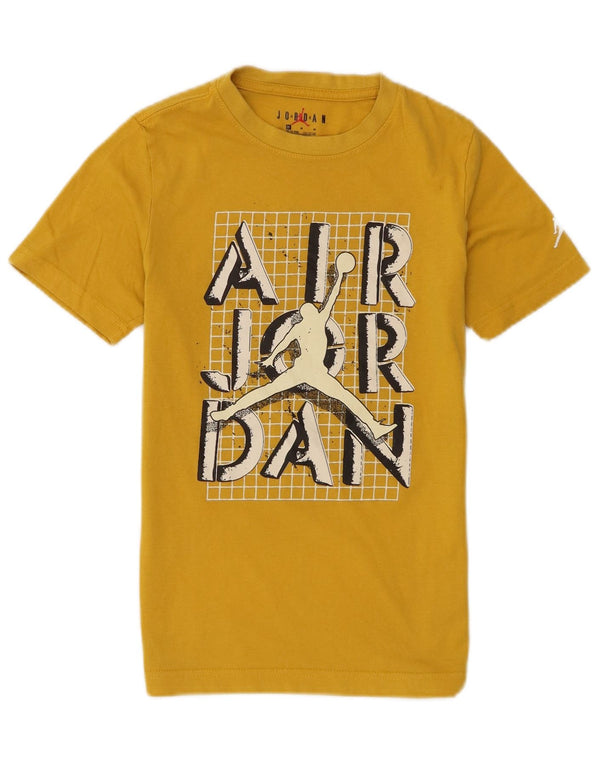 Jordan - Camiseta gráfica para niño (10-11 años, tamaño mediano, algodón amarillo)
