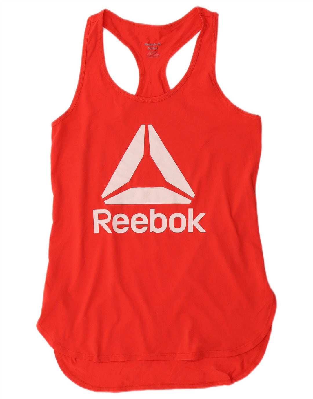 REEBOK Top sin mangas gráfico para mujer UK 12 Mediano Rojo Poliéster