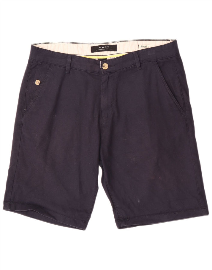 Zara Mens Sunset Chino Shorts EU 40 Medium W31 Azul Marino
