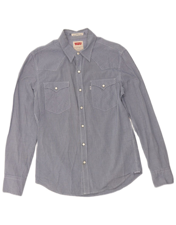 Levi's Camisa ajustada de algodón a cuadros en azul marino para hombre