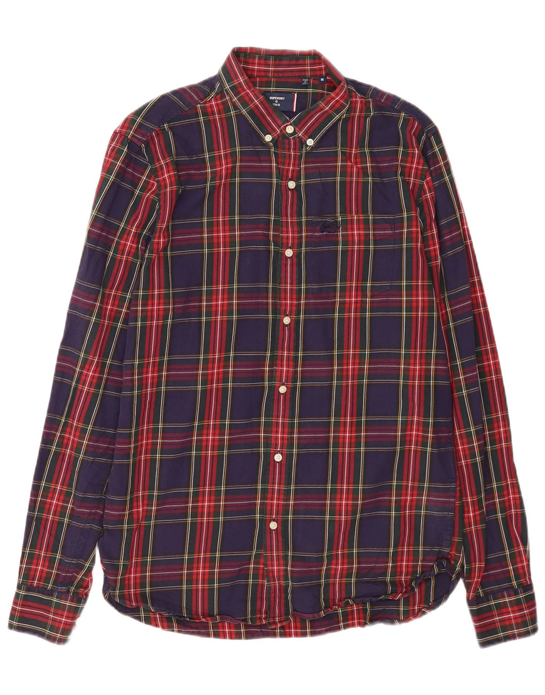Superdry Camisa De Franela De Algodón A Cuadros Azul Marino Mediano