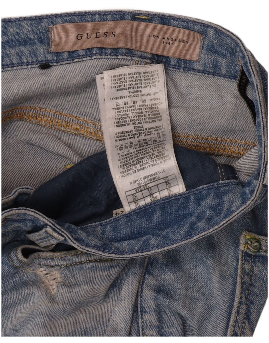 Guess Vaqueros Slim Desgastados Mujer W26 L24 Algodón Azul