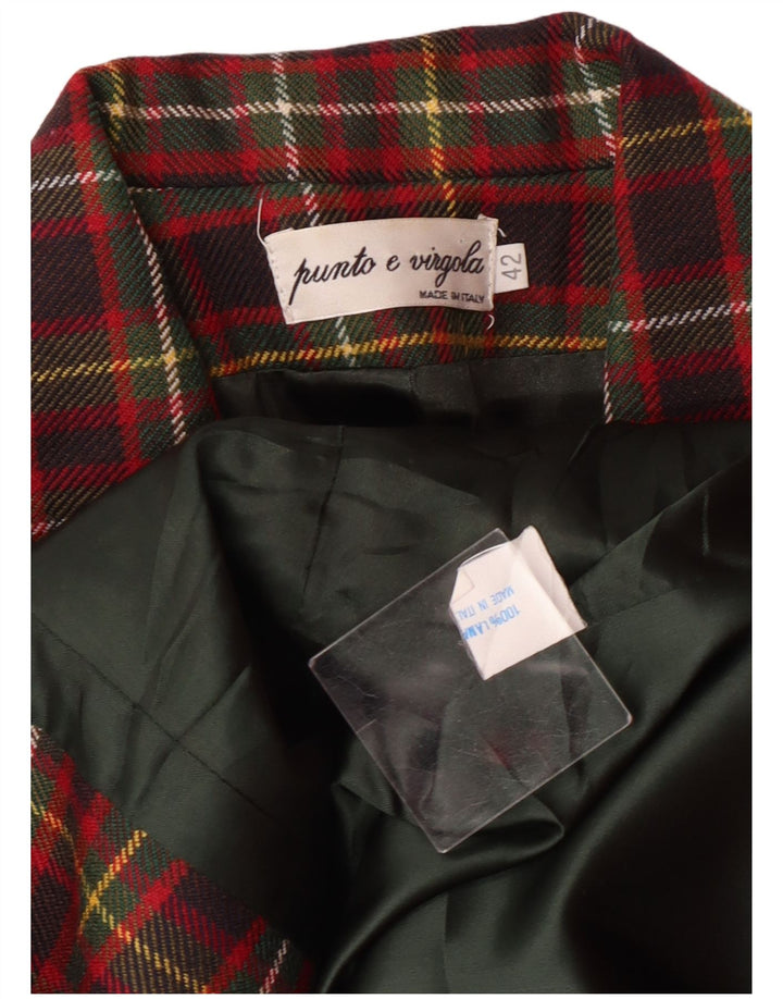 Chaqueta Blazer Mujer Punto e Virgola IT 42 Medium Cuadros Multicolor