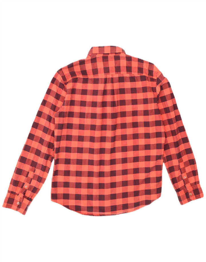 American Eagle Outfitters Camisa para hombre XL Algodón a cuadros naranja