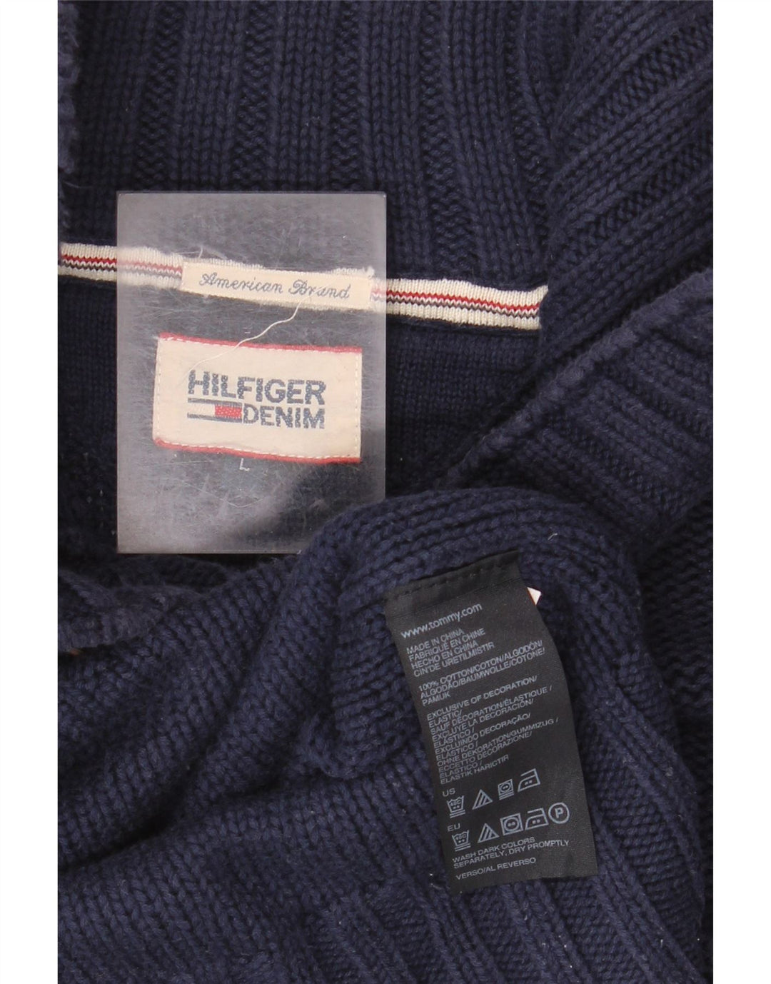 Tommy Hilfiger Jersey con cuello y botones para hombre, talla grande, algodón azul marino