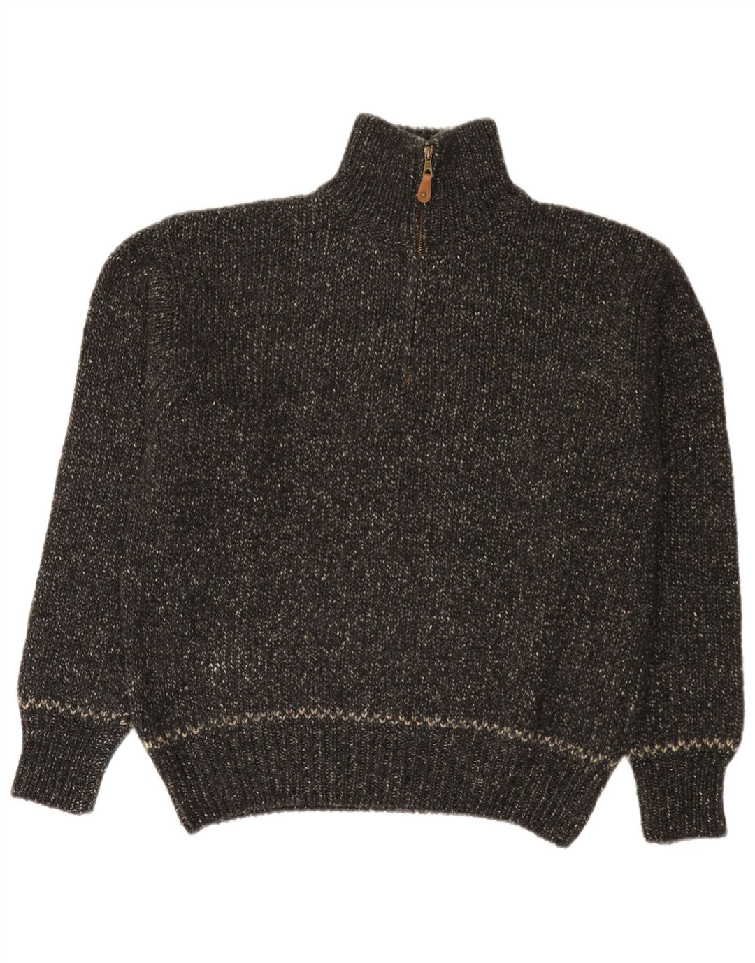 Marlboro Classics - Jersey para hombre con cuello y cremallera, color gris medio moteado