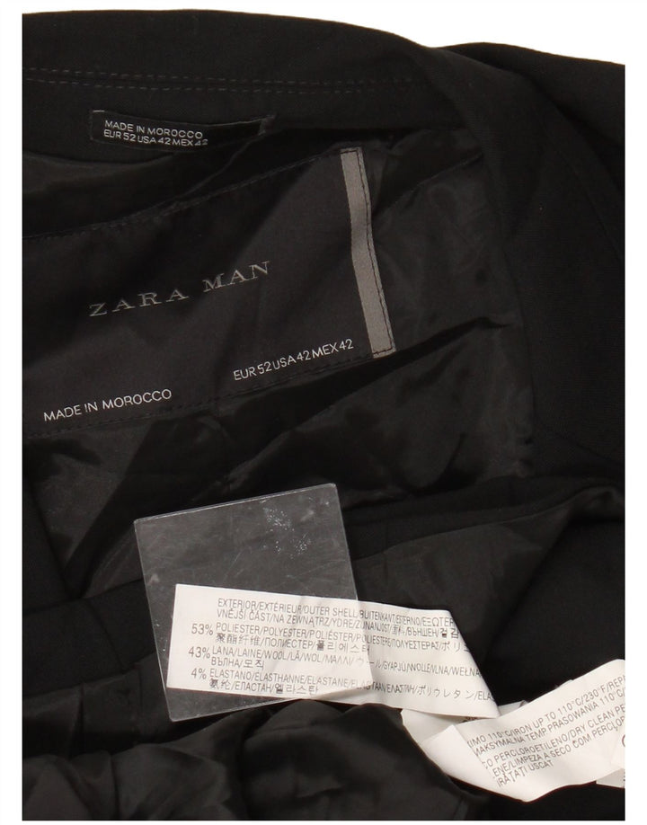 Zara Chaqueta tipo blazer de 2 botones para hombre EU 52 3XL Poliéster negro