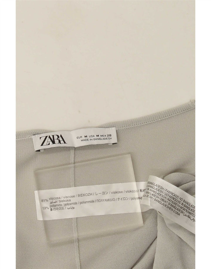 Zara Suéter tipo cárdigan extragrande largo para mujer UK 44 Viscosa gris medio