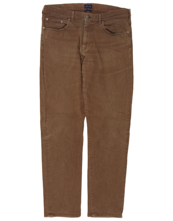 Gant Pantalones Casuales De Corte Regular Para Hombre W36 L34 Marrón
