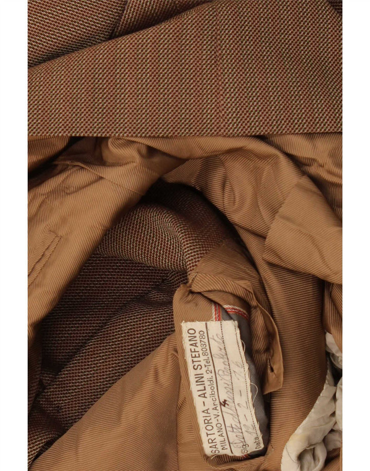 Vintage hombres 3 botones Blazer chaqueta Reino Unido 36 pequeño marrón rayas clásico
