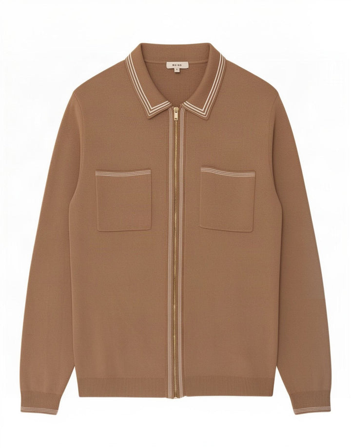 Reiss - Cárdigan para hombre, talla grande, viscosa marrón