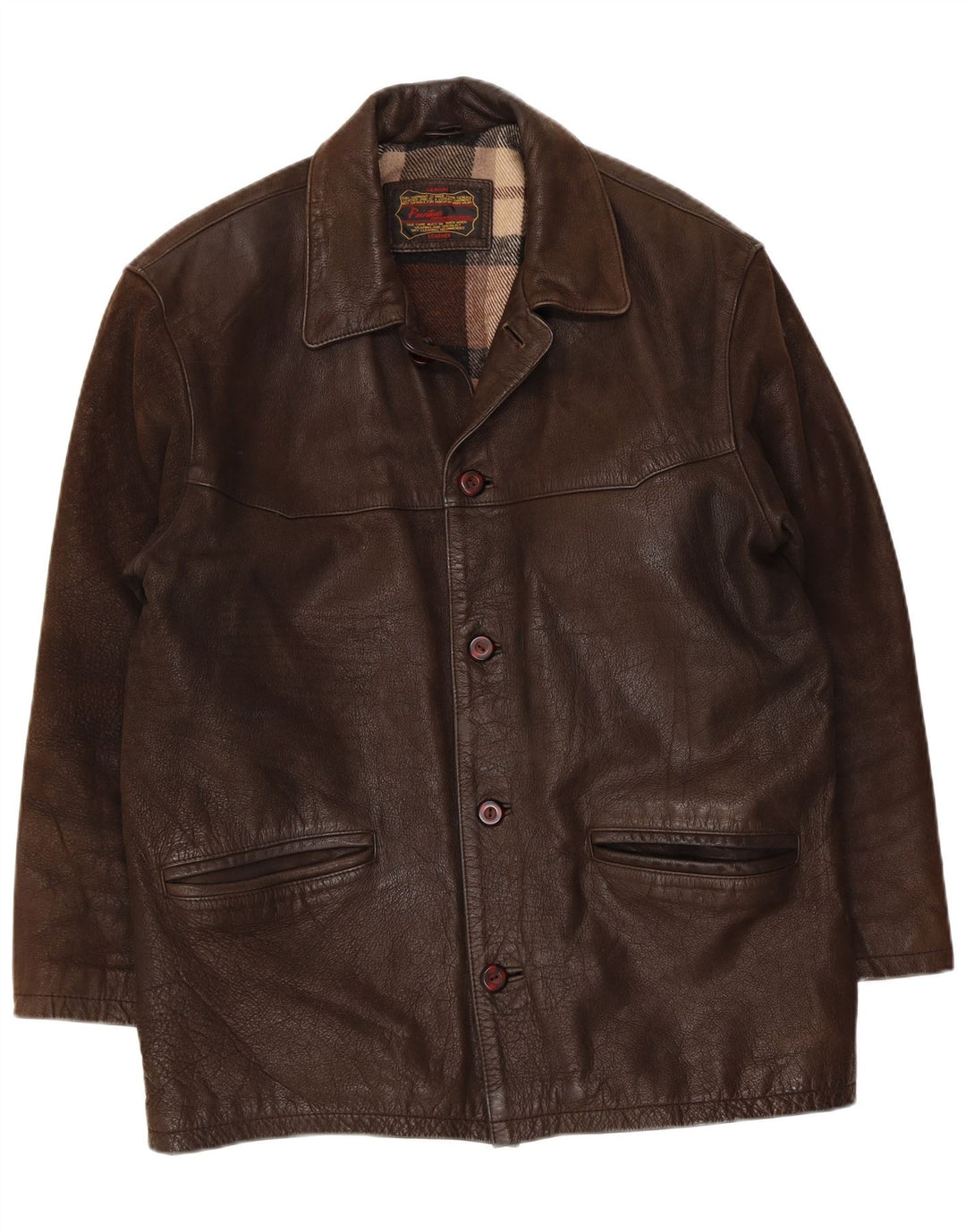 Pointers Chaqueta de cuero para hombre UK 40 Large Brown