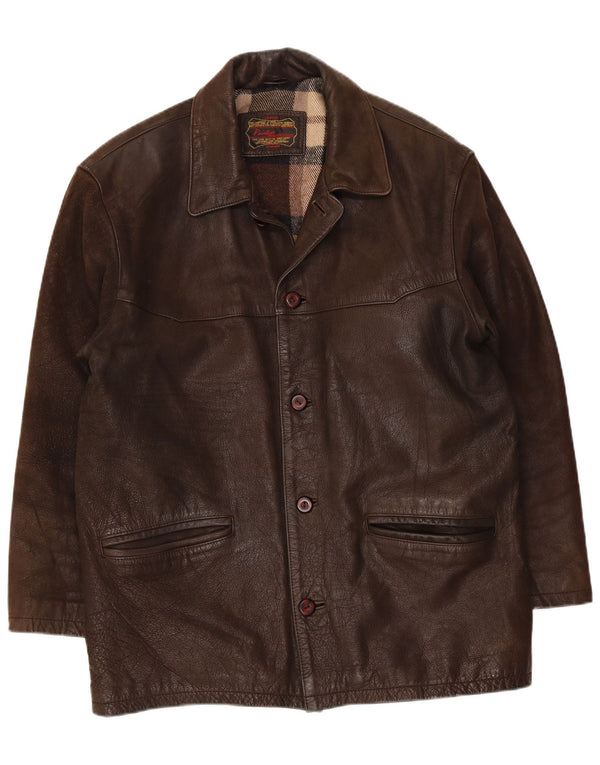 Pointers Chaqueta de cuero para hombre UK 40 Large Brown