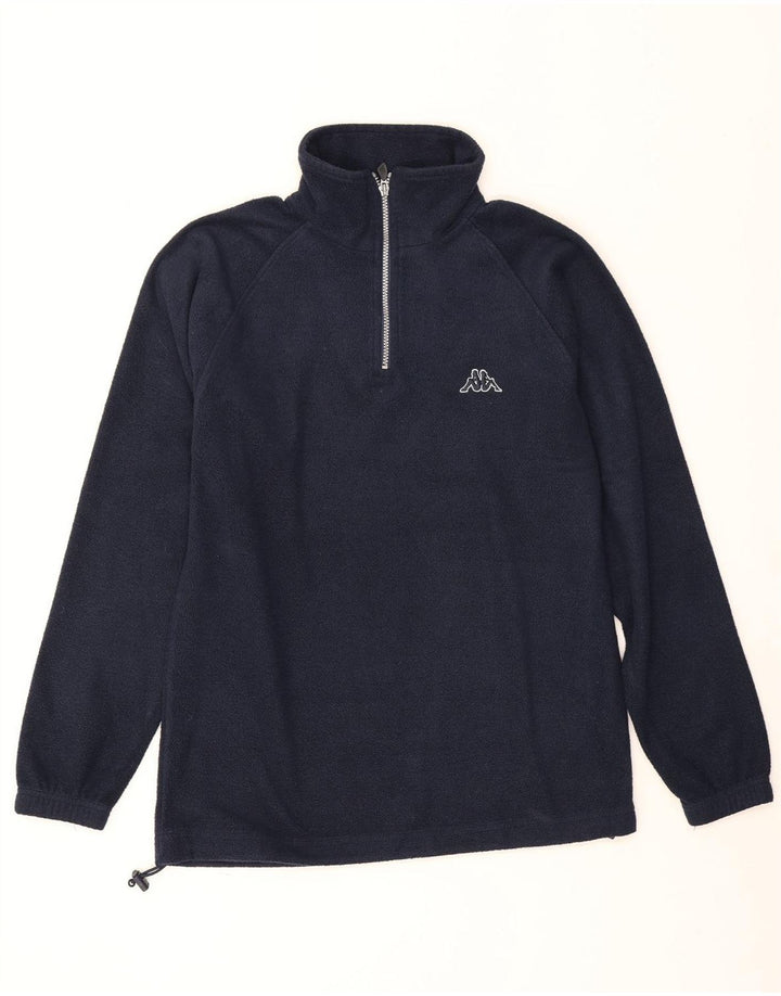 Kappa Hombre Zip Neck Fleece Jumper Small Azul Marino Poliéster