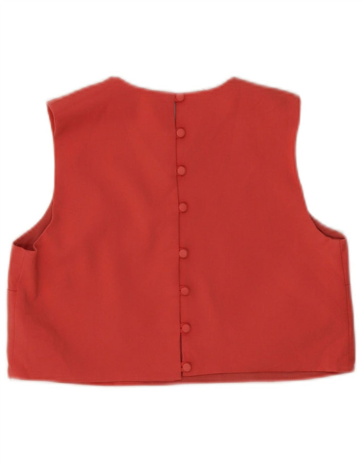 Zara Top corto sin mangas para mujer UK 42 Algodón rosa medio