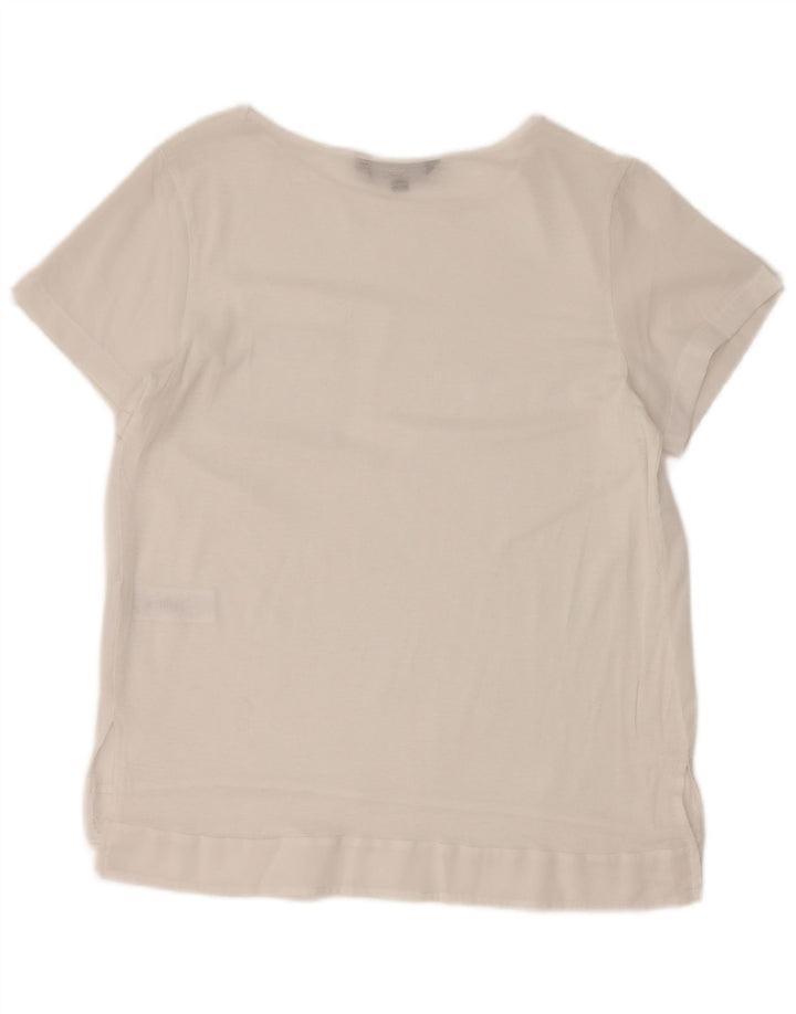 French Connection Top transparente para mujer UK 6 XS Poliéster blanco