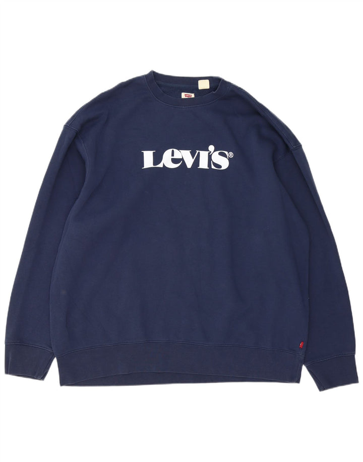 Levi's Hombre Relaxed Graphic Sudadera Jumper XL Azul Marino Algodón