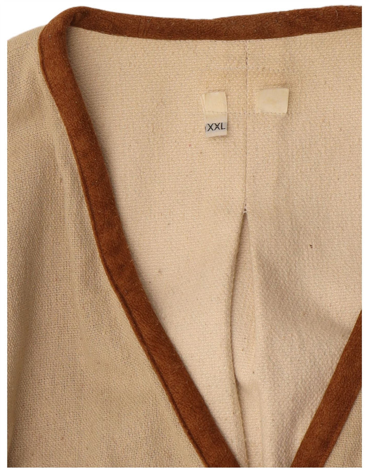 Vintage hombres gráfico Duffle chaqueta Reino Unido 44 2XL Beige