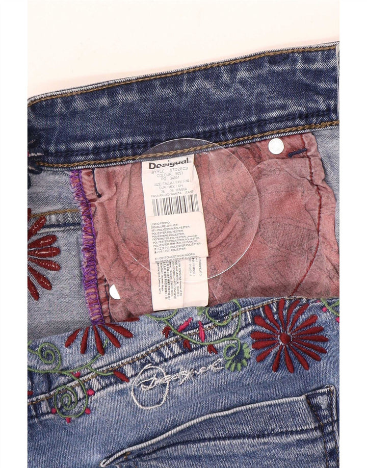Jeans Desigual Mujer Slim W26 L29 Poliéster Azul