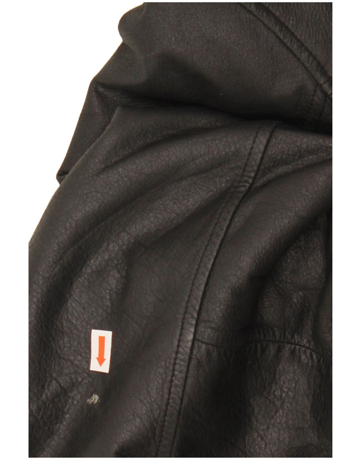 Canda Chaqueta de cuero para hombre UK 42 XL Cuero negro