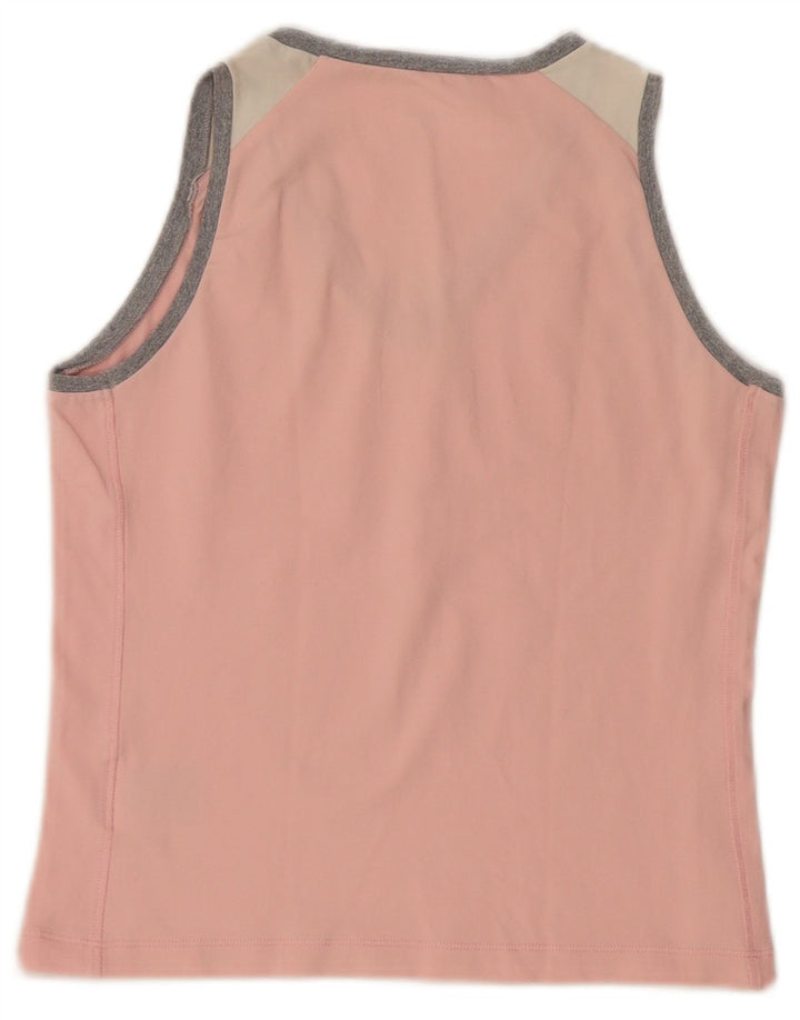 Champion Camiseta Sin Mangas Para Mujer UK 42 Poliamida Color Block Rosa Mediano