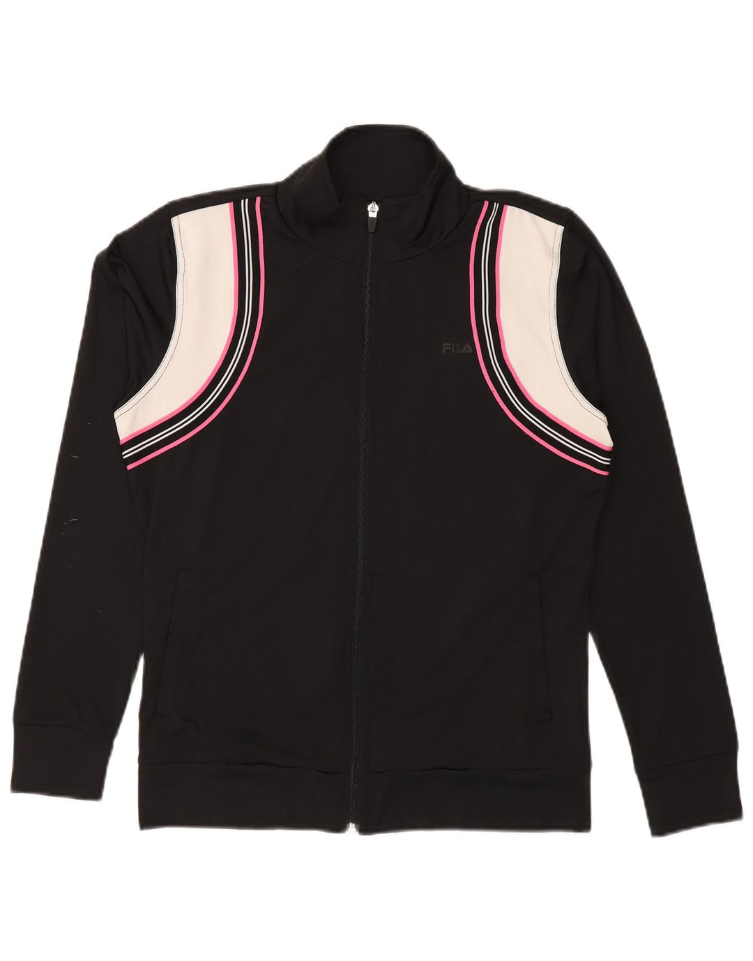 FILA Chaqueta de chándal para mujer UK 40 Grande Poliéster con bloques de color negro