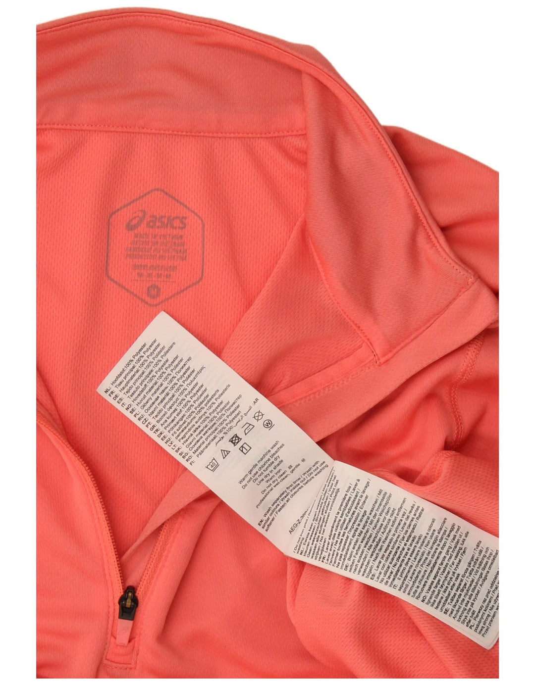 Asics Top de chándal con cremallera y cuello para mujer UK 14 Poliéster rosa medio
