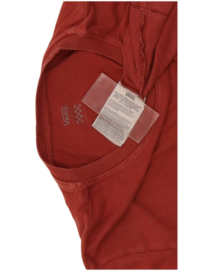 Vans Hombre Graphic Top Manga Larga Grande Algodón Rojo