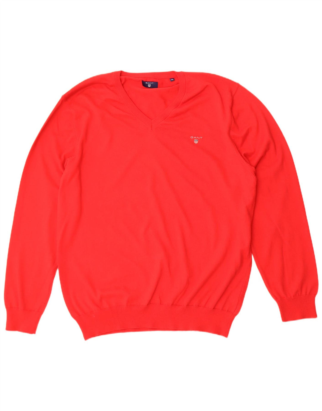Gant Jersey con cuello en V para hombre, talla 3XL, algodón rojo