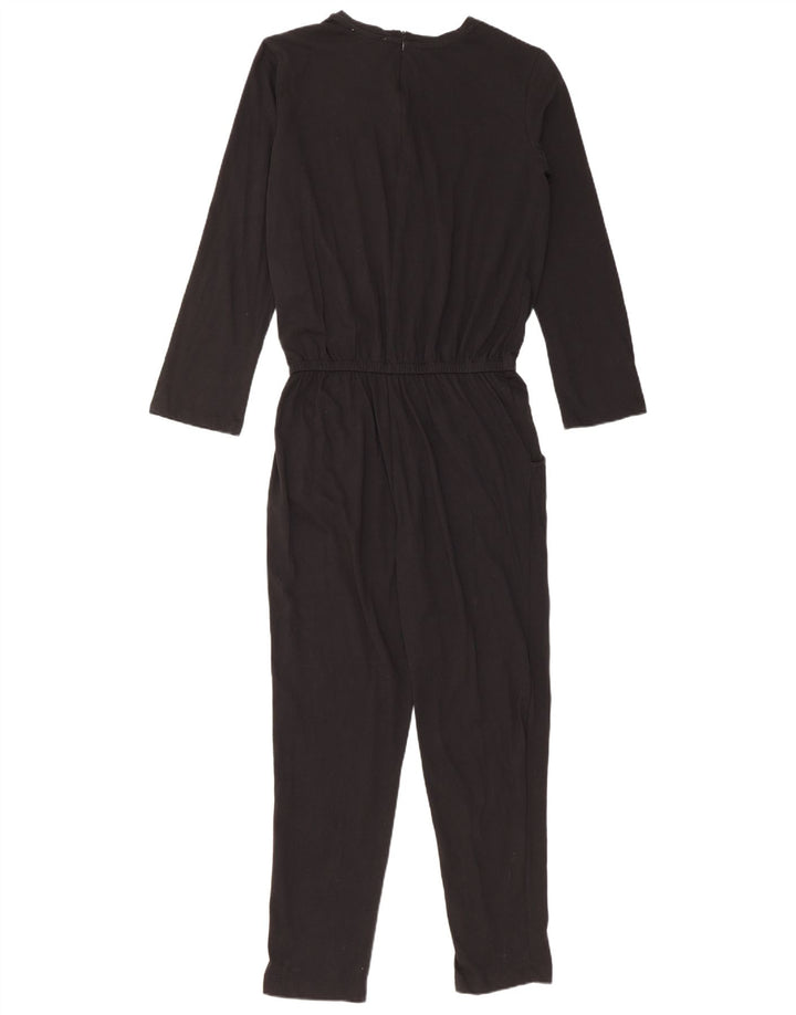 Zara Mujer Mono UK 10 Pequeño Algodón Negro