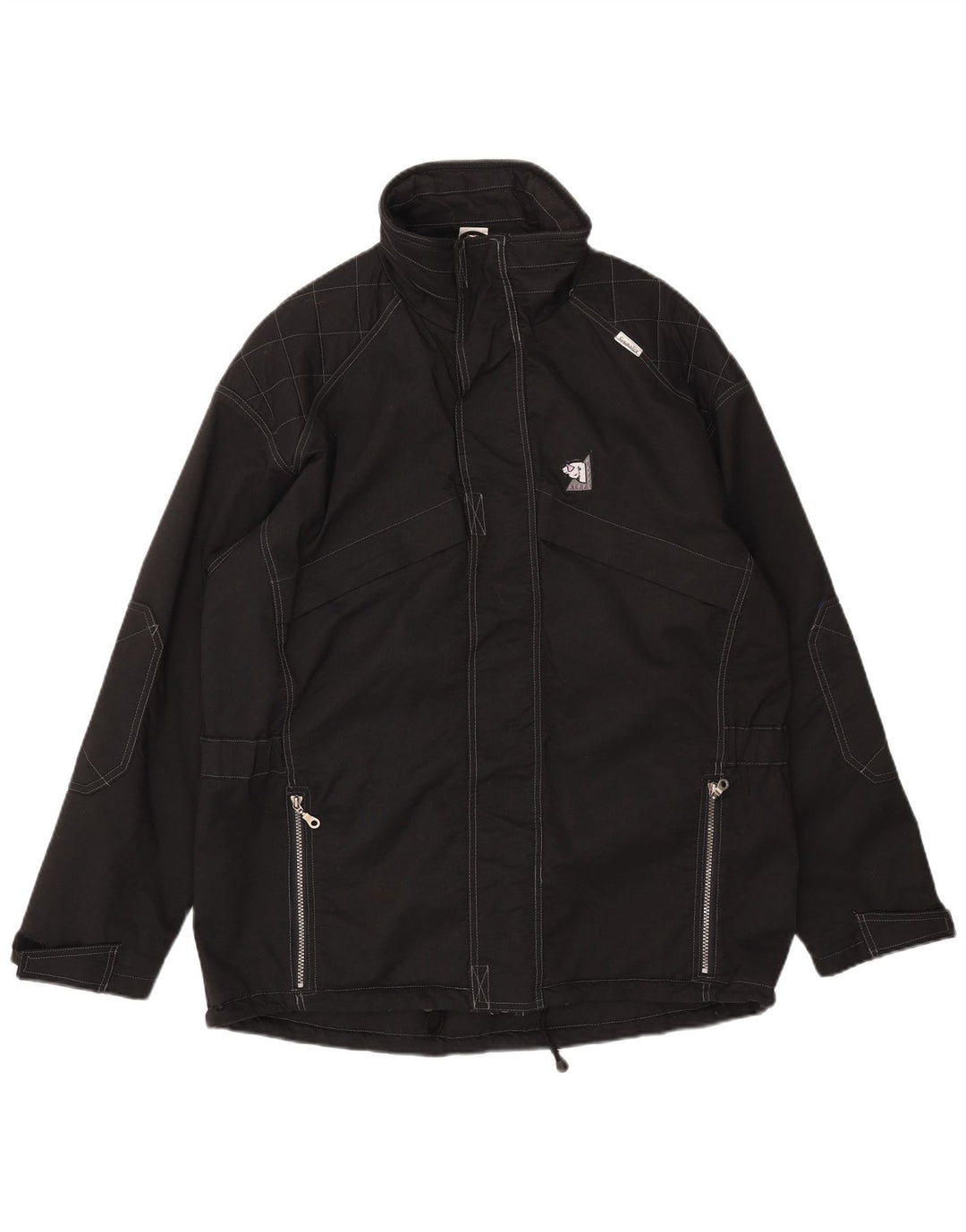 Riff & Riffa Chaqueta cortavientos gráfica para hombre UK 40 Large Poliamida negra