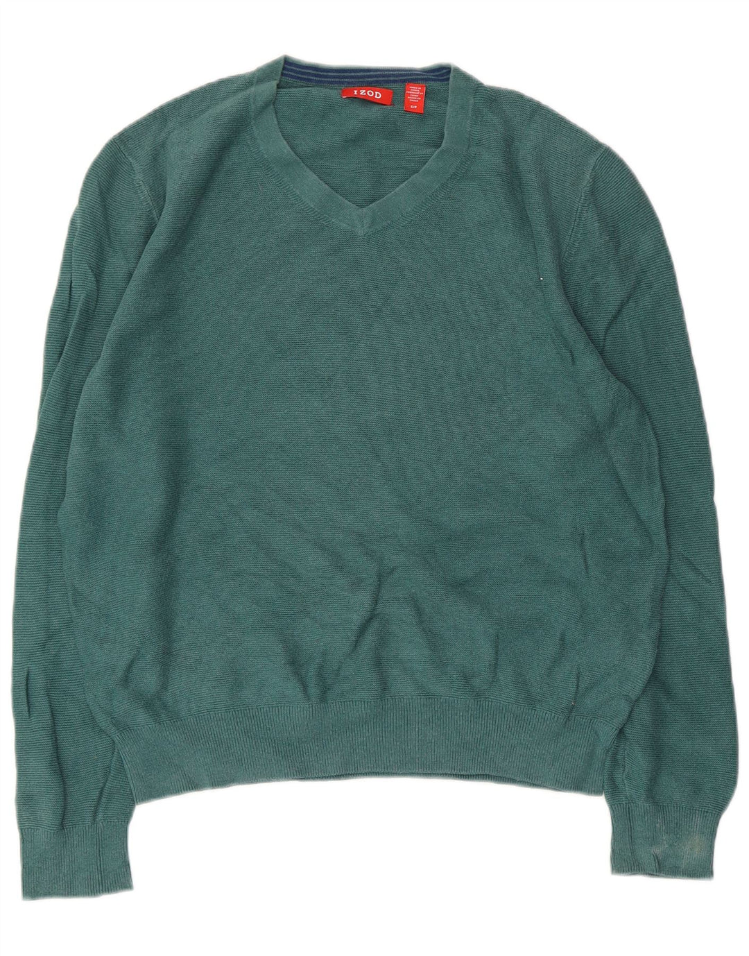 IZOD Suéter tipo jersey de gran tamaño con cuello en V para mujer UK 10 Small Green