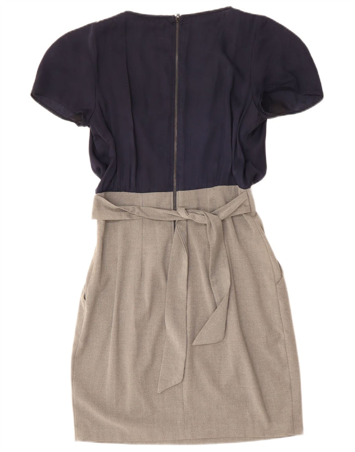 CLOSET Vestido cruzado para mujer UK 40 Small Azul marino Colorblock Poliéster