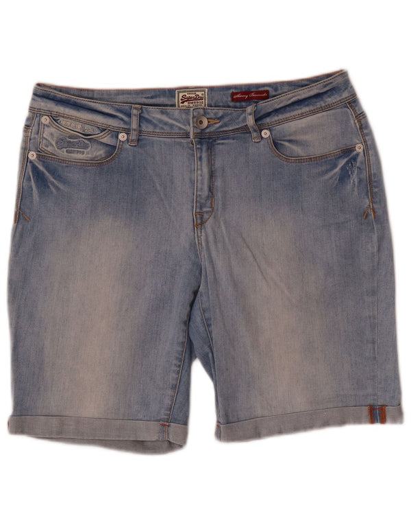 Superdry Bermudas Vaqueras Ajustadas W30 De Algodón Azul Medio