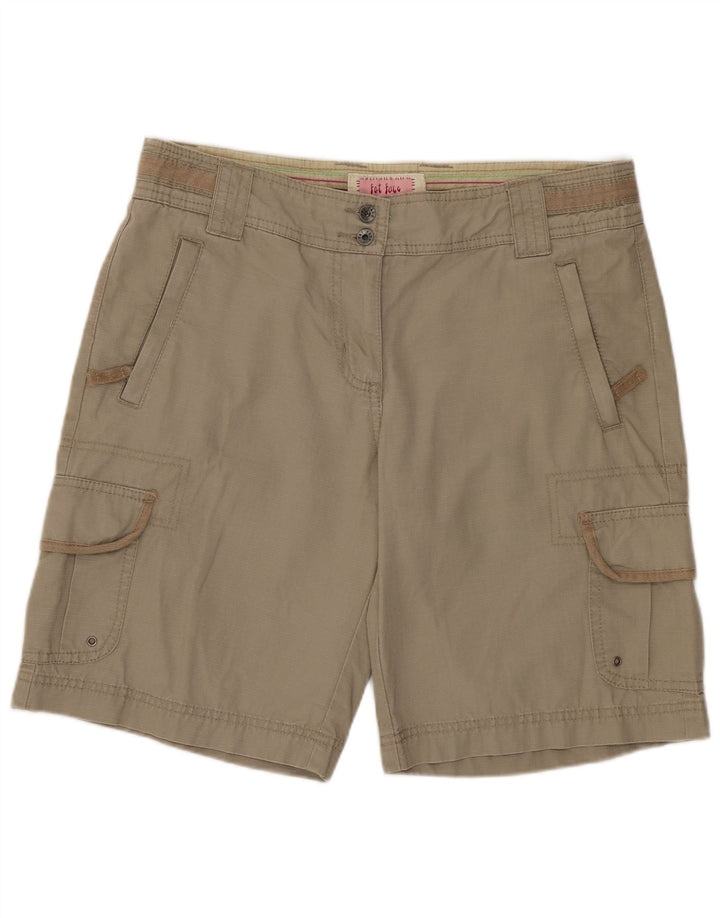 Pantalones cortos cargo para mujer Fat Face UK 12 Medium W30 Caqui Algodón