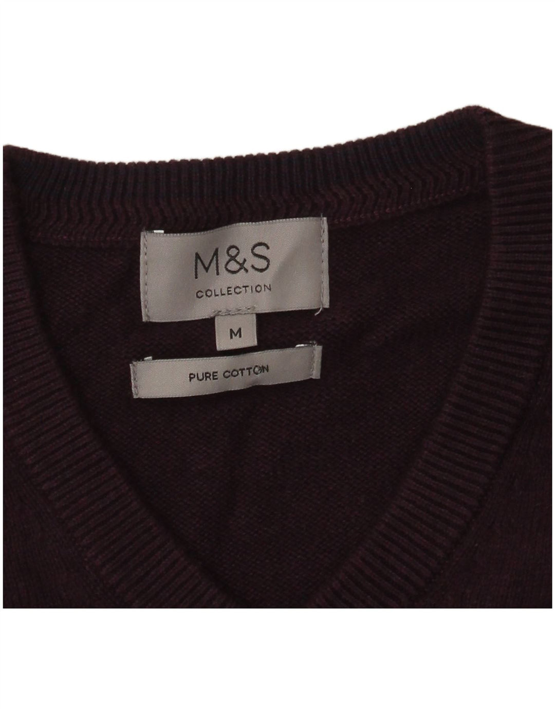 Marks & Spencer Jersey con Cuello en V para Hombre de algodón Morado Medio