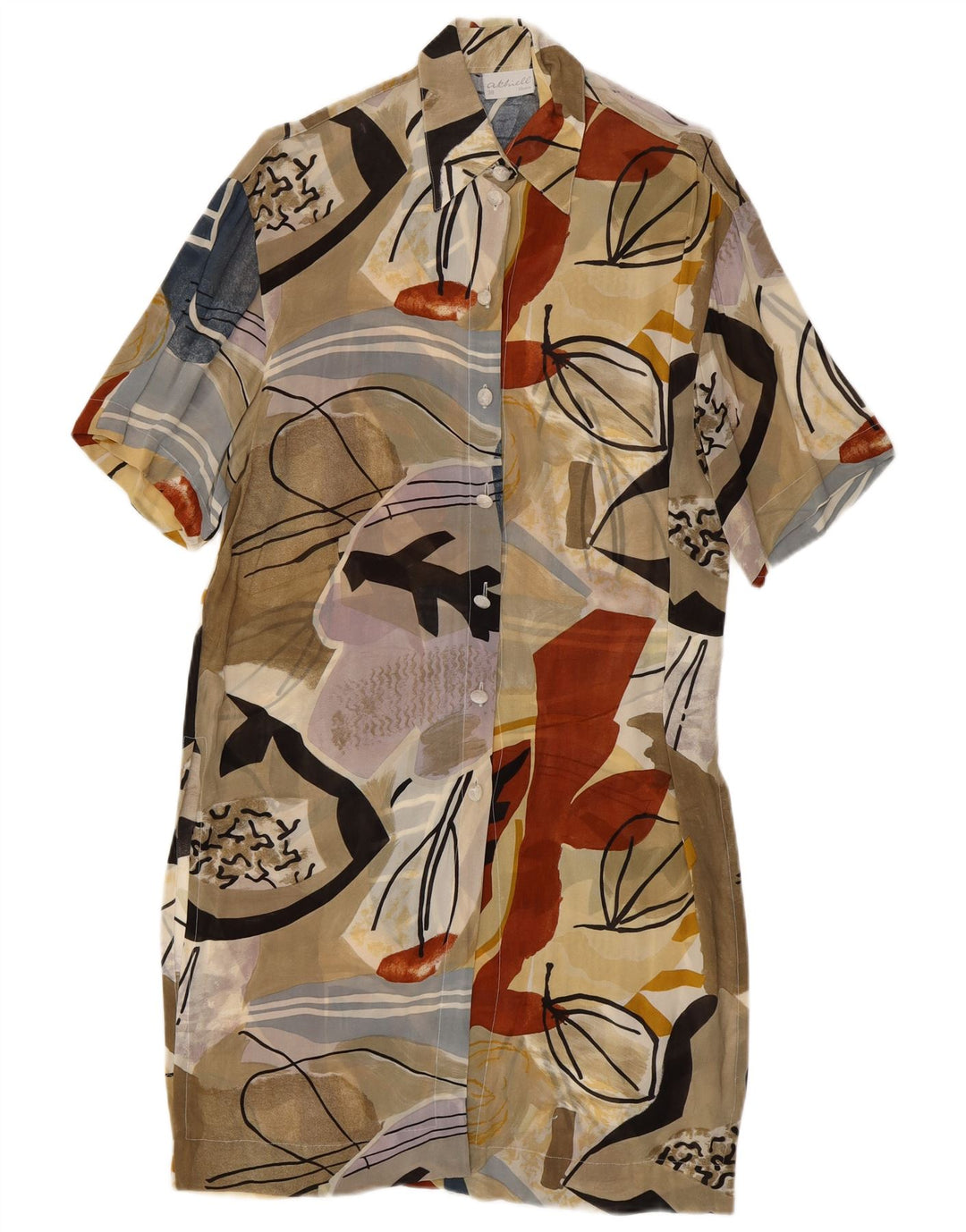 Blusen Vestido camisero transparente para mujer EU 38 Mediano Multicolor Floral