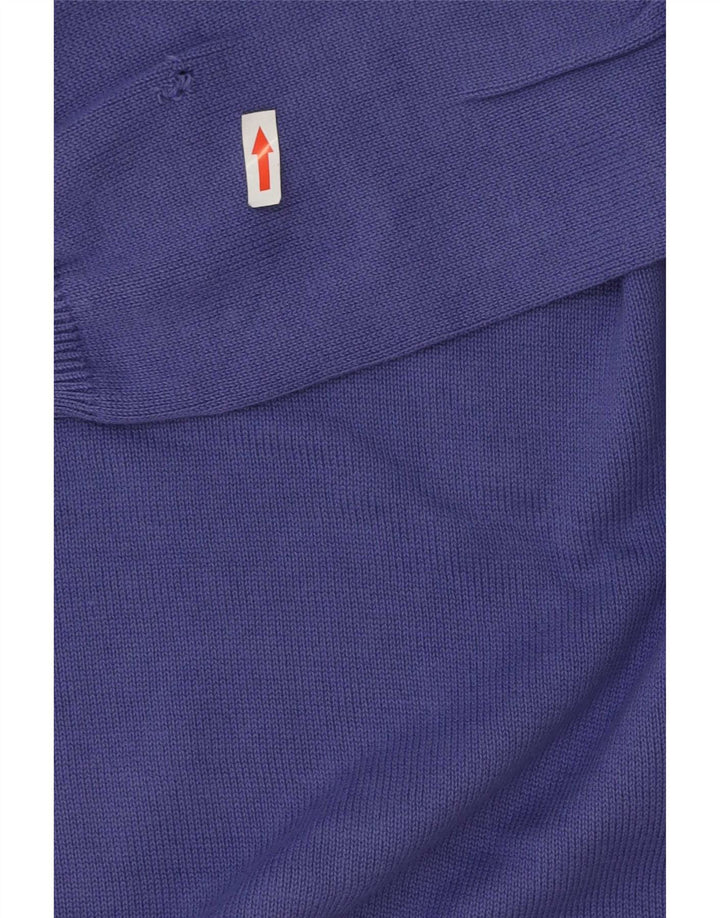 Marks & Spencer Suéter tipo jersey con cuello redondo y corte regular para hombre, talla grande, color morado